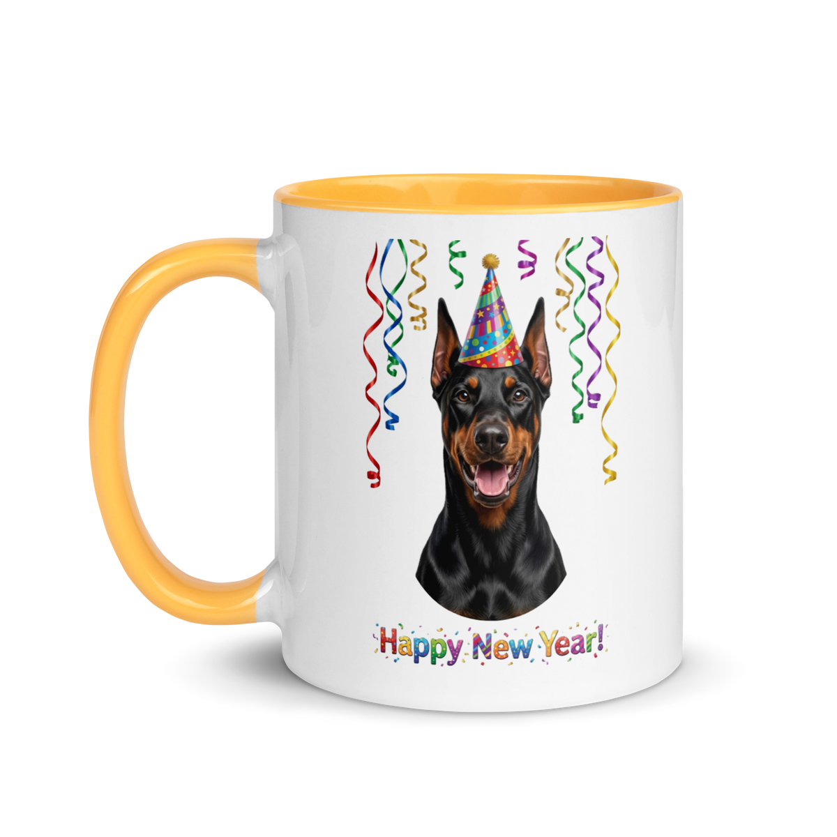 Doberman Pincher Ceramic New Year Mug