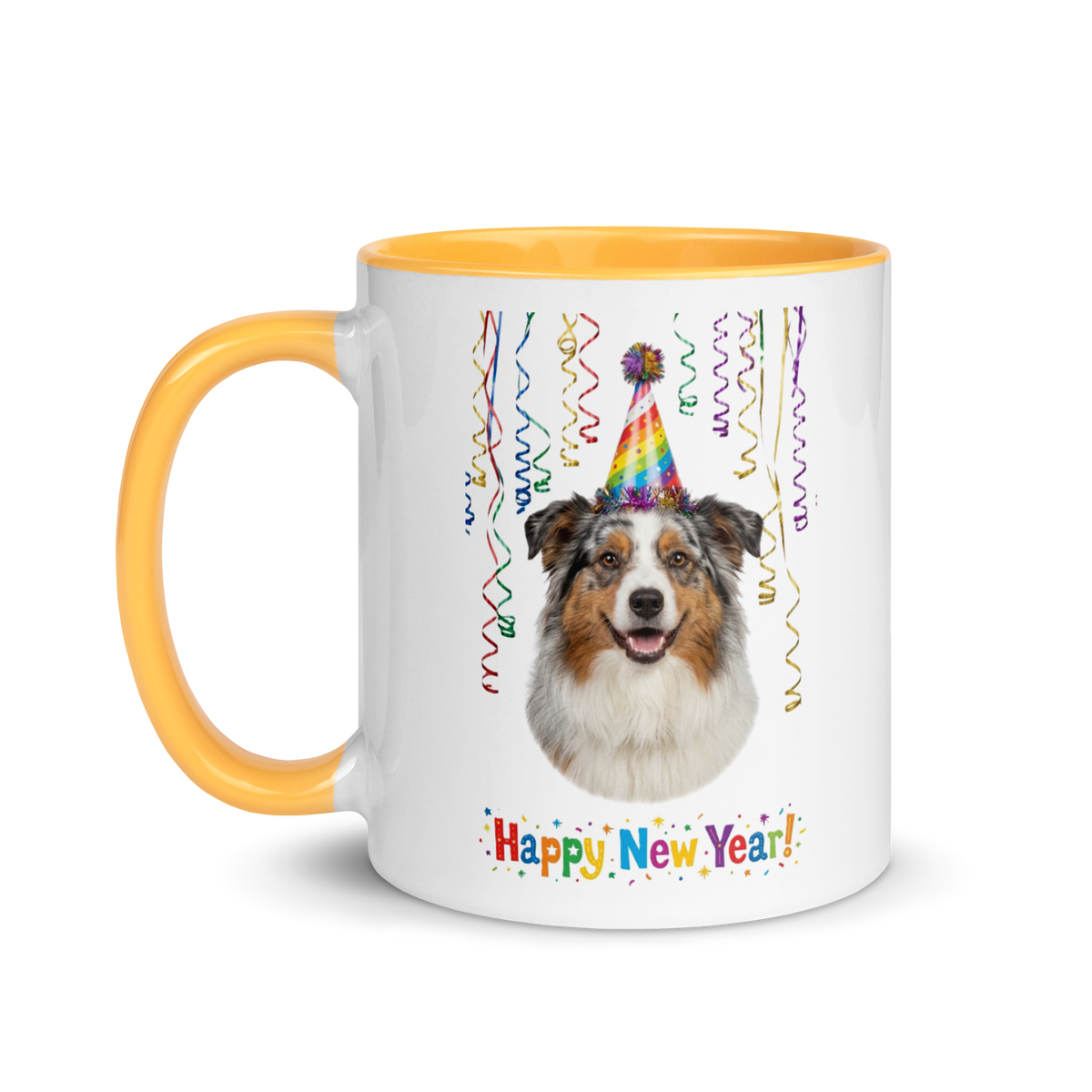 Minature American Shepherd Ceramic New Year Mug
