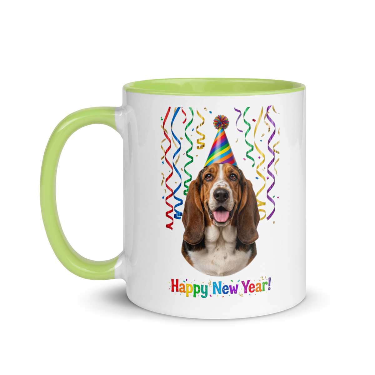 Basset Hound Ceramic New Year Mug