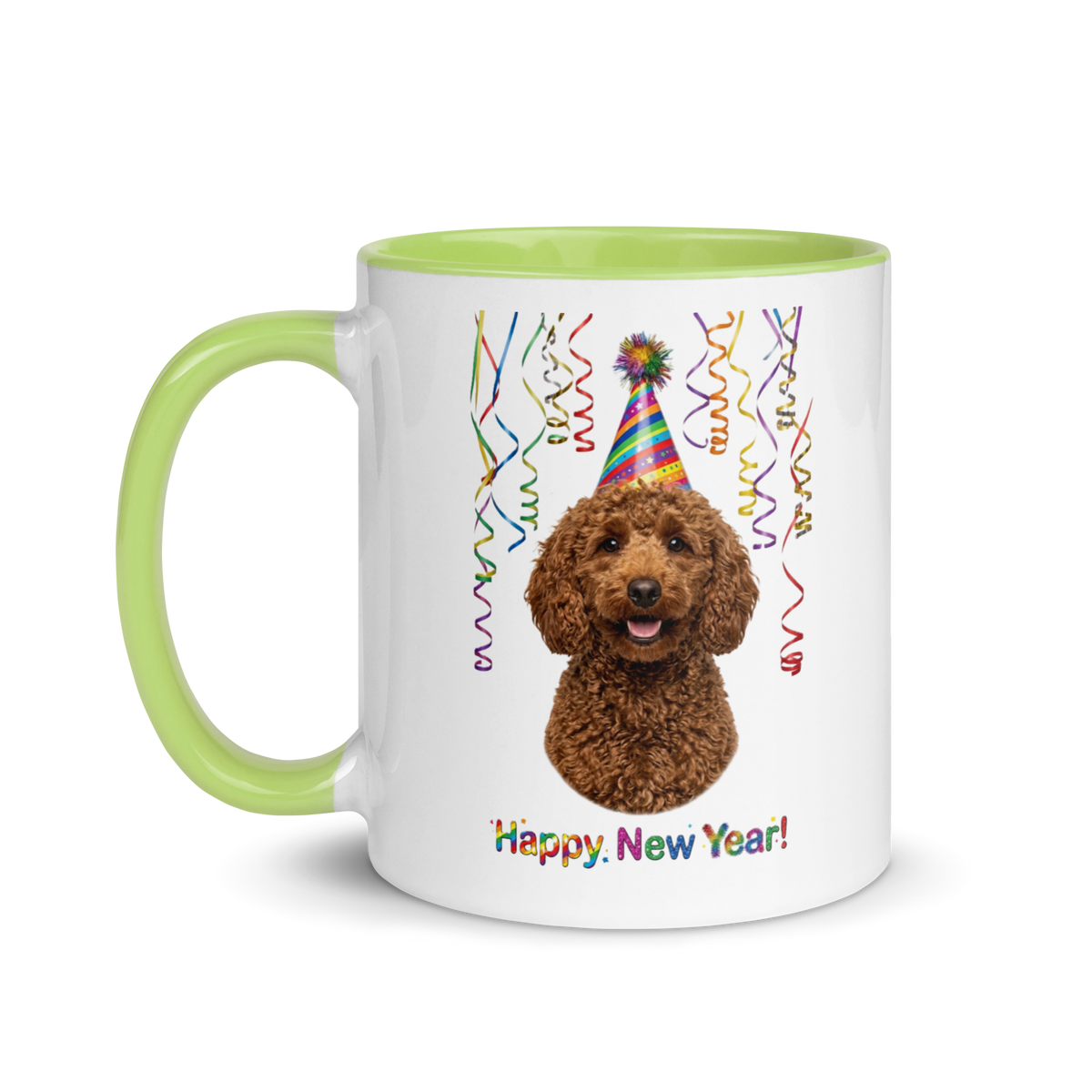 Brown Poodle Ceramic New Year Mug