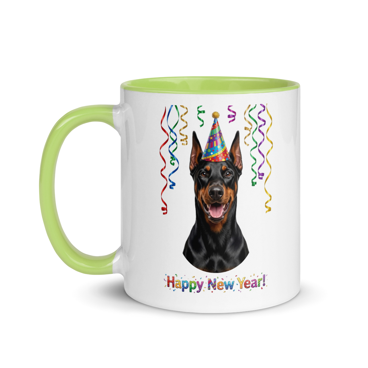 Doberman Pincher Ceramic New Year Mug