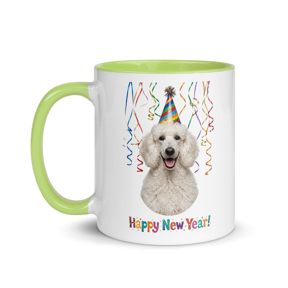 White Poodle Ceramc New Year Mug