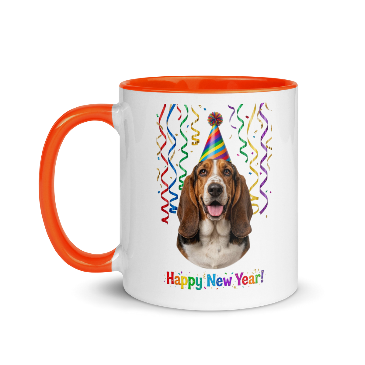 Basset Hound Ceramic New Year Mug