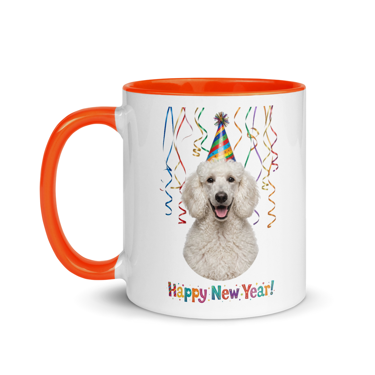 White Poodle Ceramc New Year Mug