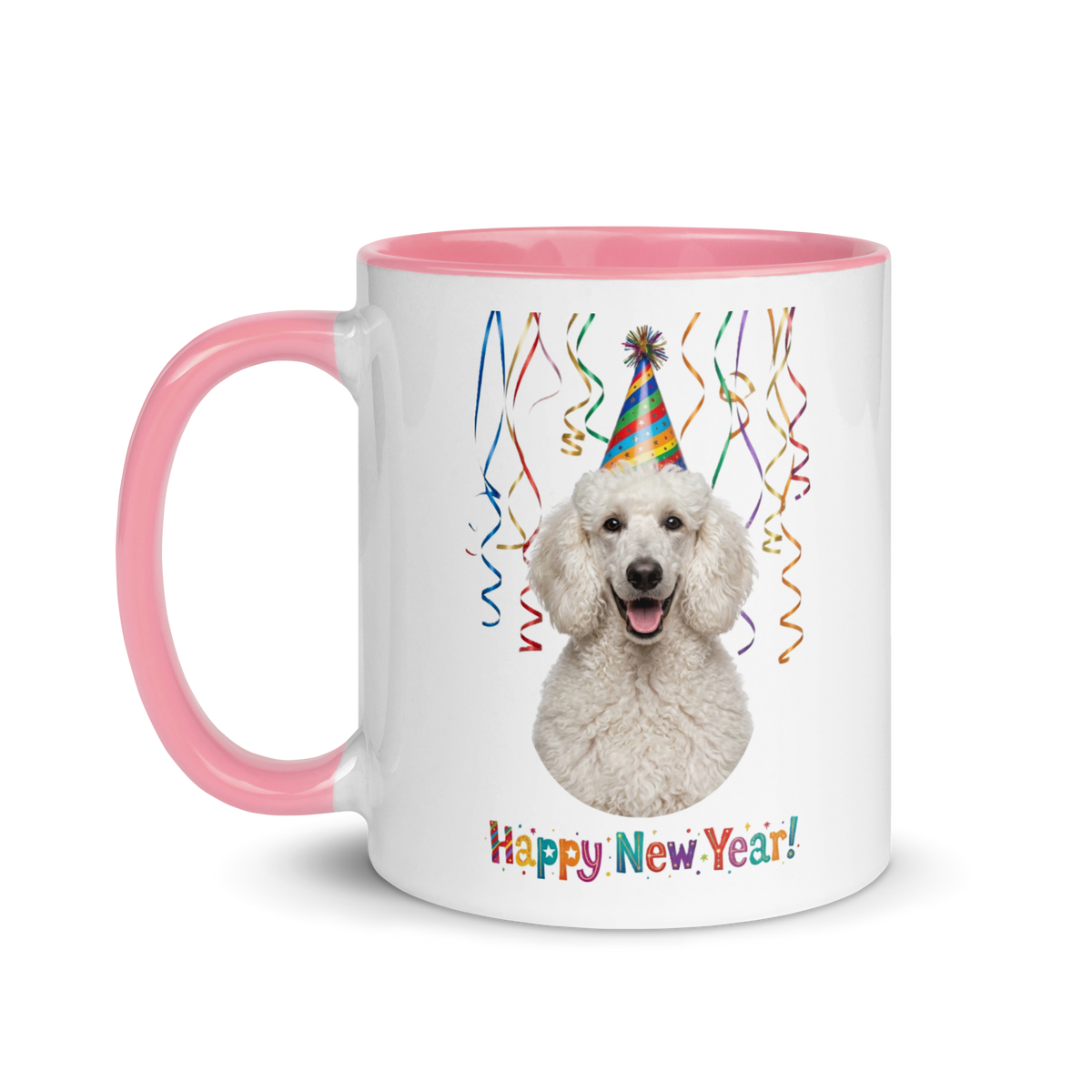 White Poodle Ceramc New Year Mug