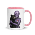 Purple Android Woman with Black Bear Ceramic Mug