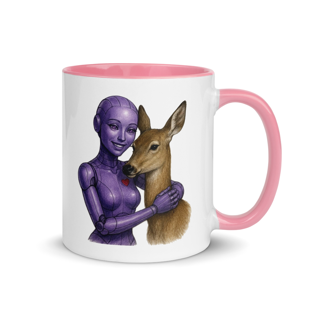 Purple Android Woman with Doe Ceramic Mug