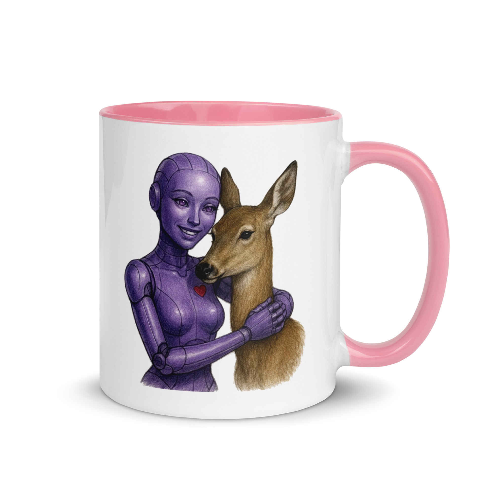 Purple Android Woman with Doe Ceramic Mug
