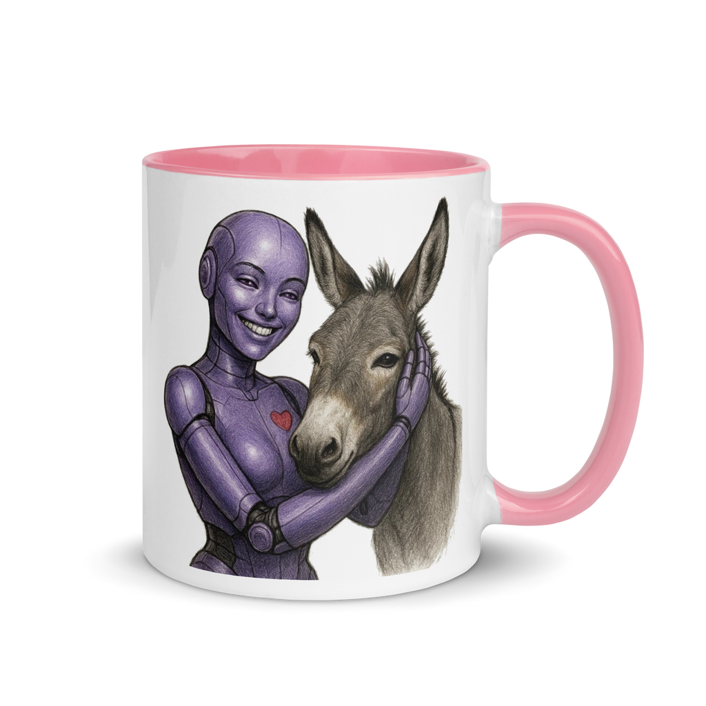 Purple Android Woman with Donkey Ceramic Mug