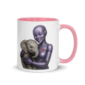 Purple Android Woman with Elephant Ceramic Mug