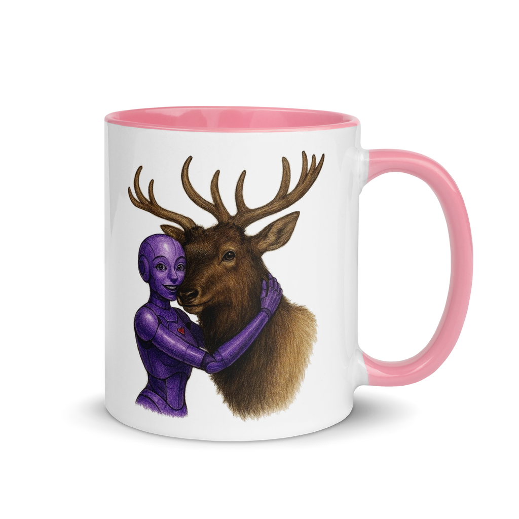 Purple Android Woman with Elk Ceramic Mug