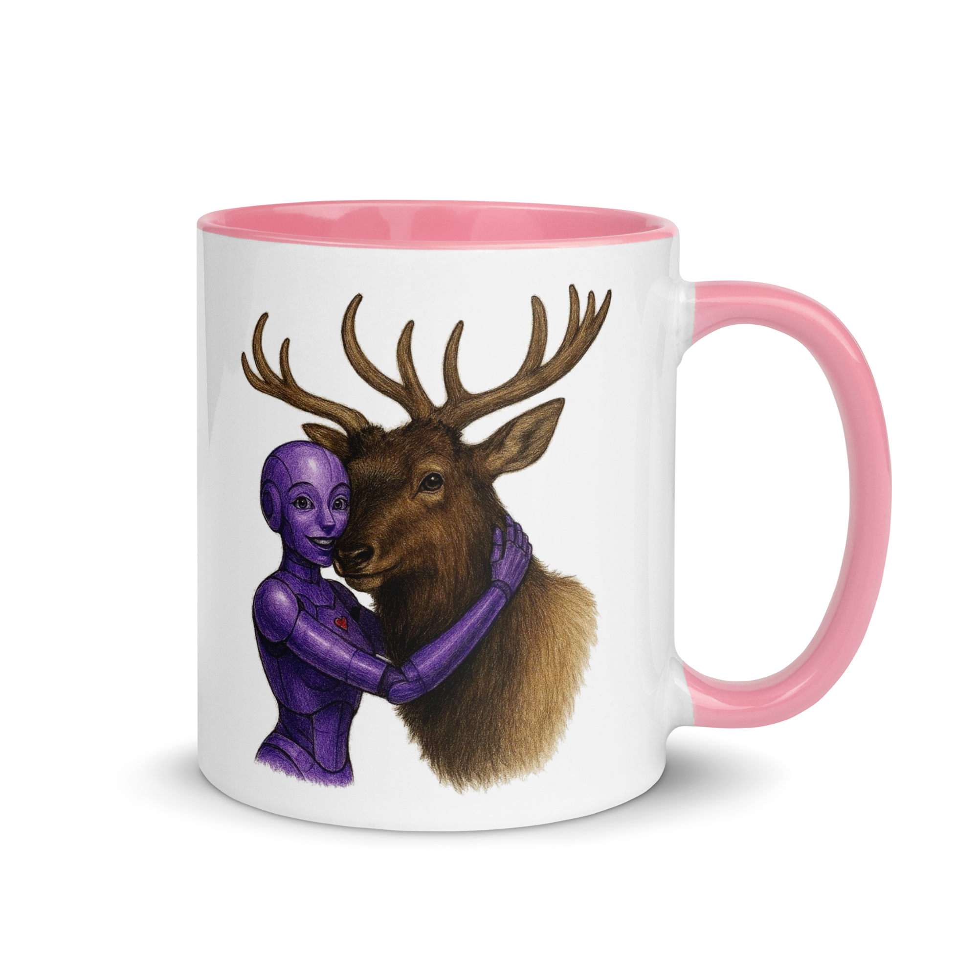 Purple Android Woman with Elk Ceramic Mug