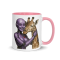 Purple Android Woman with Giraffe Ceramic Mug