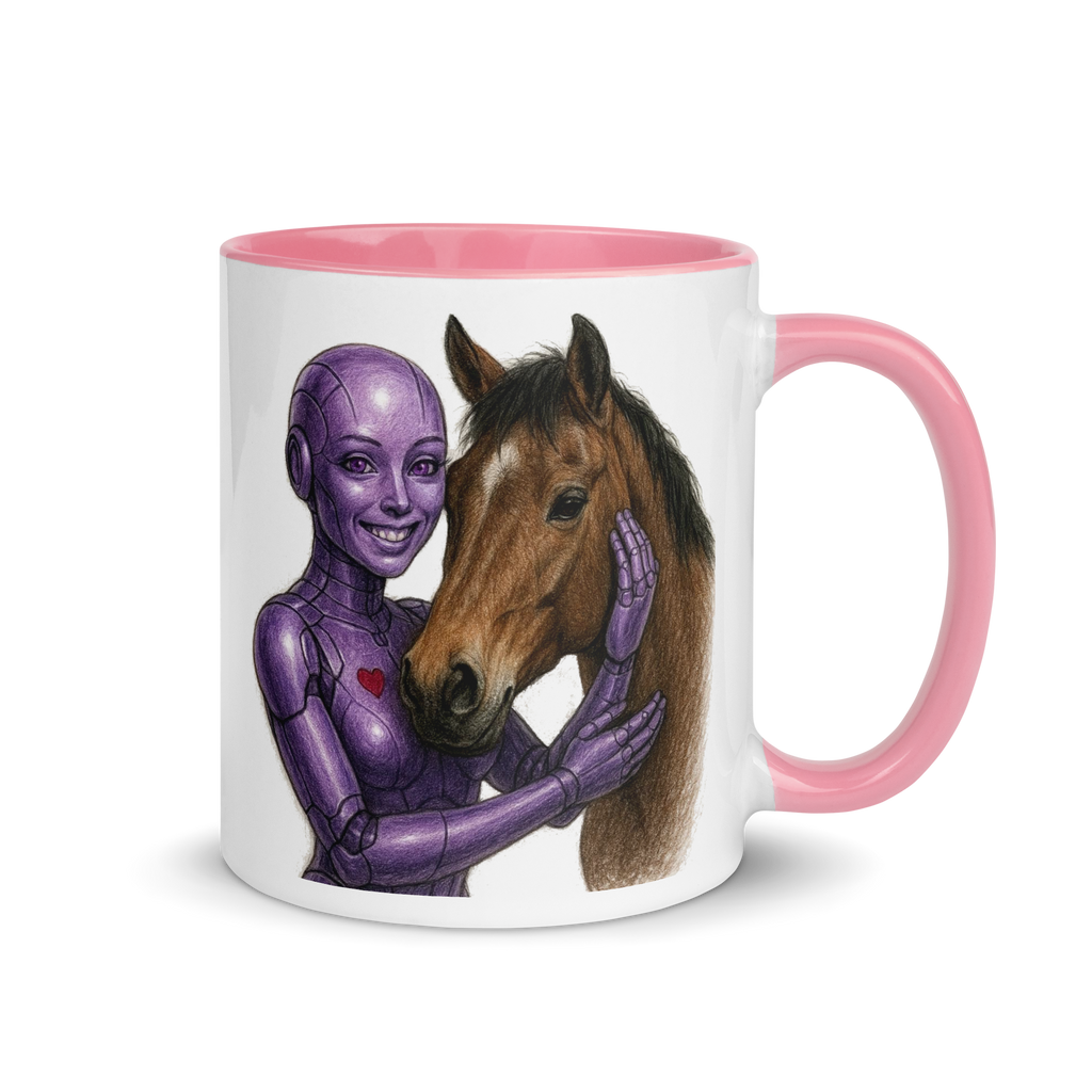 Purple Android Woman with Horse Ceramic Mug