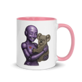 Purple Android Woman with Koala Bear Ceramic Mug