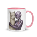 Purple Android Woman with Llama Ceramic Mug