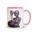 Purple Android Woman with Ostrich Ceramic Mug