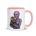 Purple Android Woman with Otter Ceramic Mug