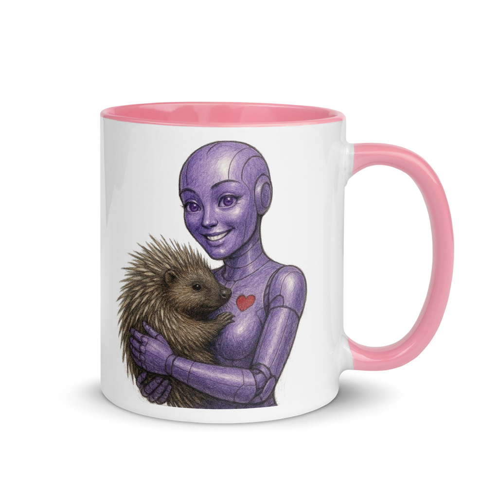 Purple Android Woman with Porcupine Ceramic Mug