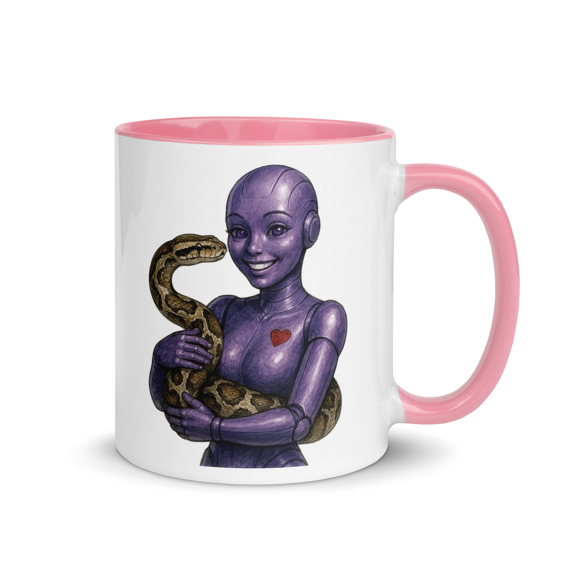 Purple Android Woman with Python Ceramic Mug