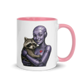 Purple Android Woman with Raccoon Ceramic Mug