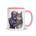 Purple Android Woman with Wolf Ceramic Mug