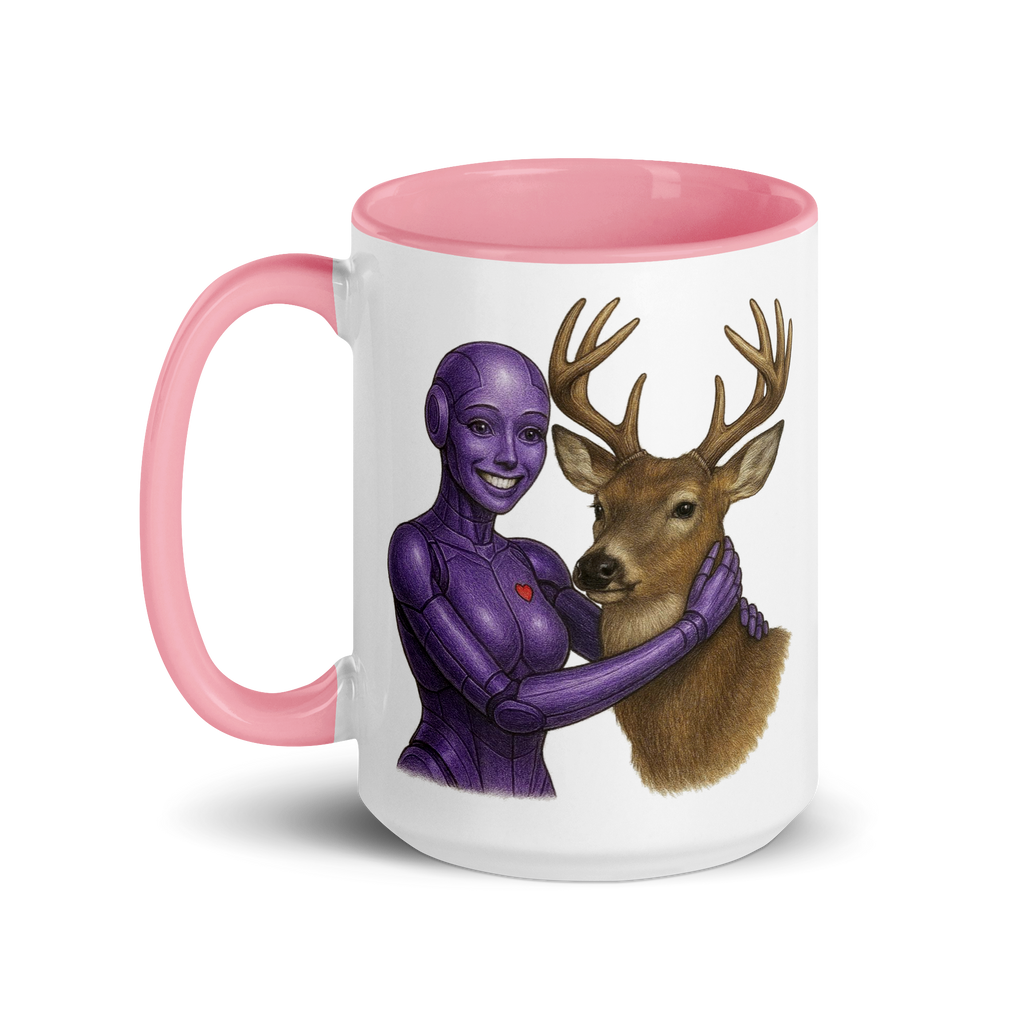 Purple Android Woman with Buck Ceramic Mug