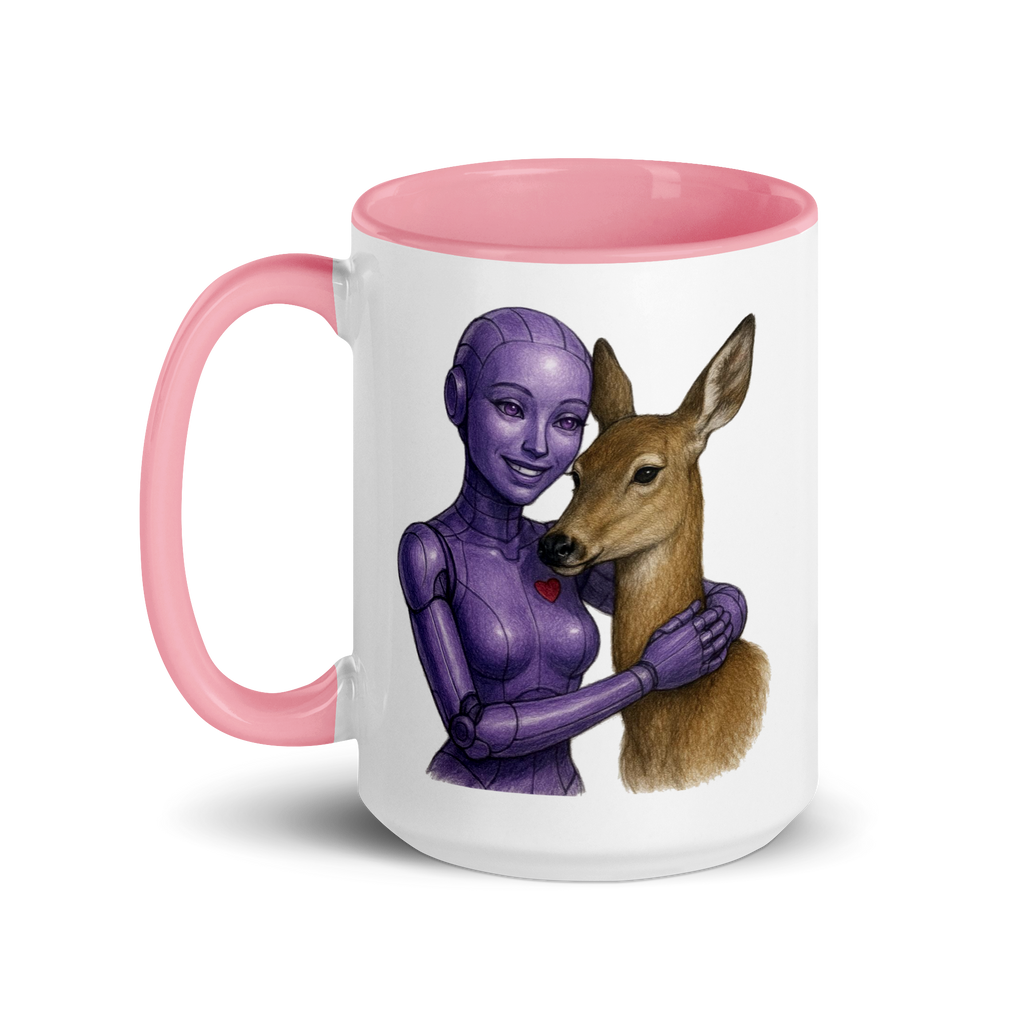 Purple Android Woman with Doe Ceramic Mug
