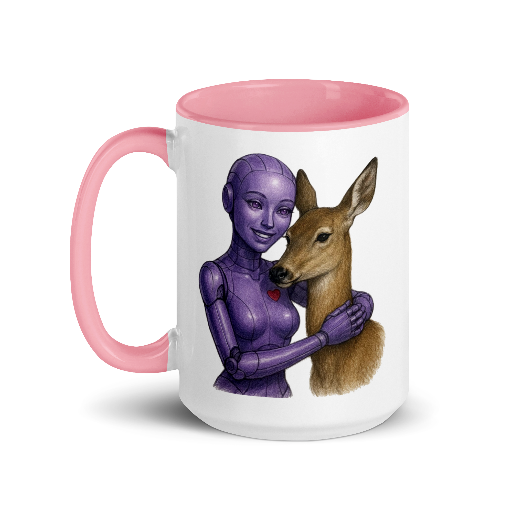 Purple Android Woman with Doe Ceramic Mug
