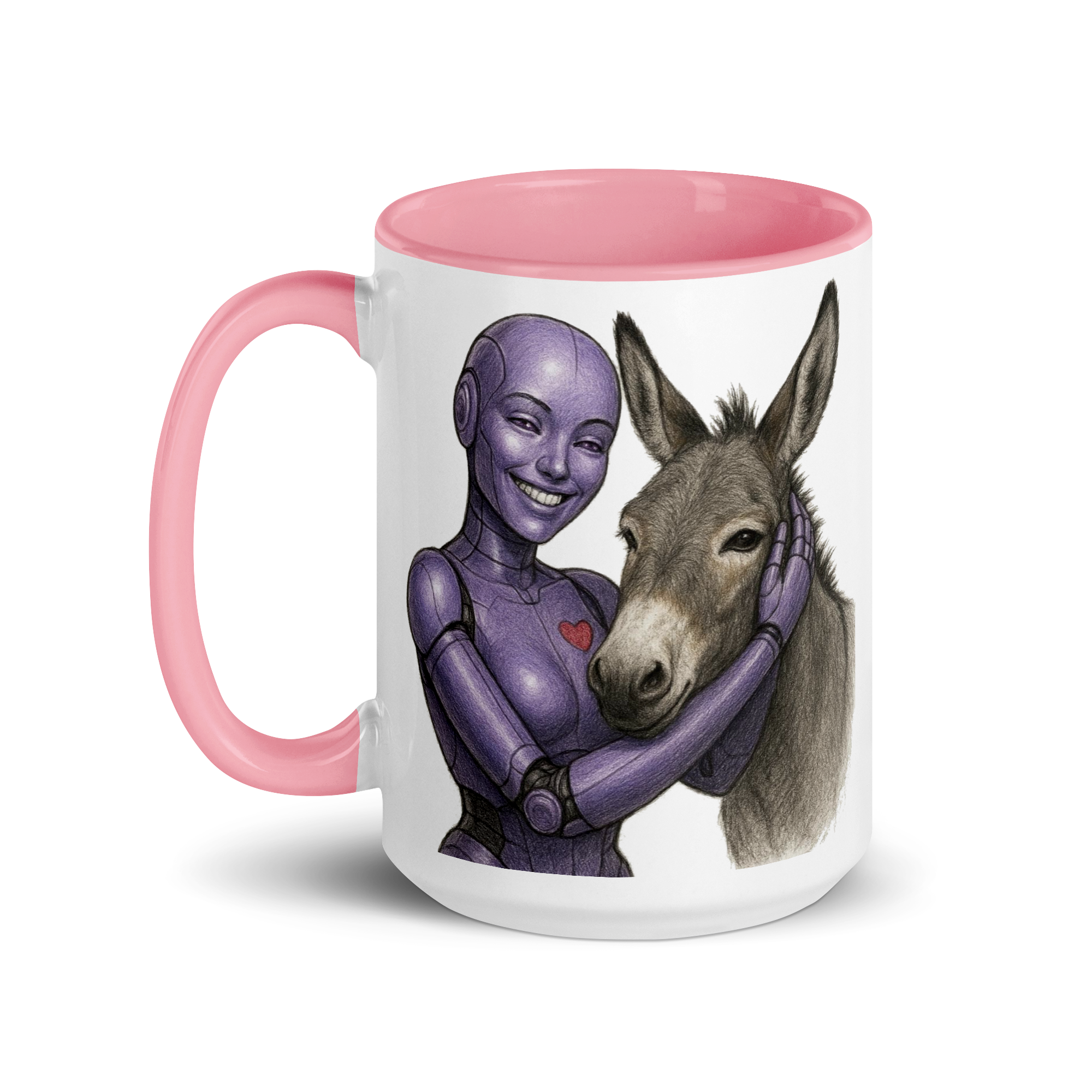 Purple Android Woman with Donkey Ceramic Mug