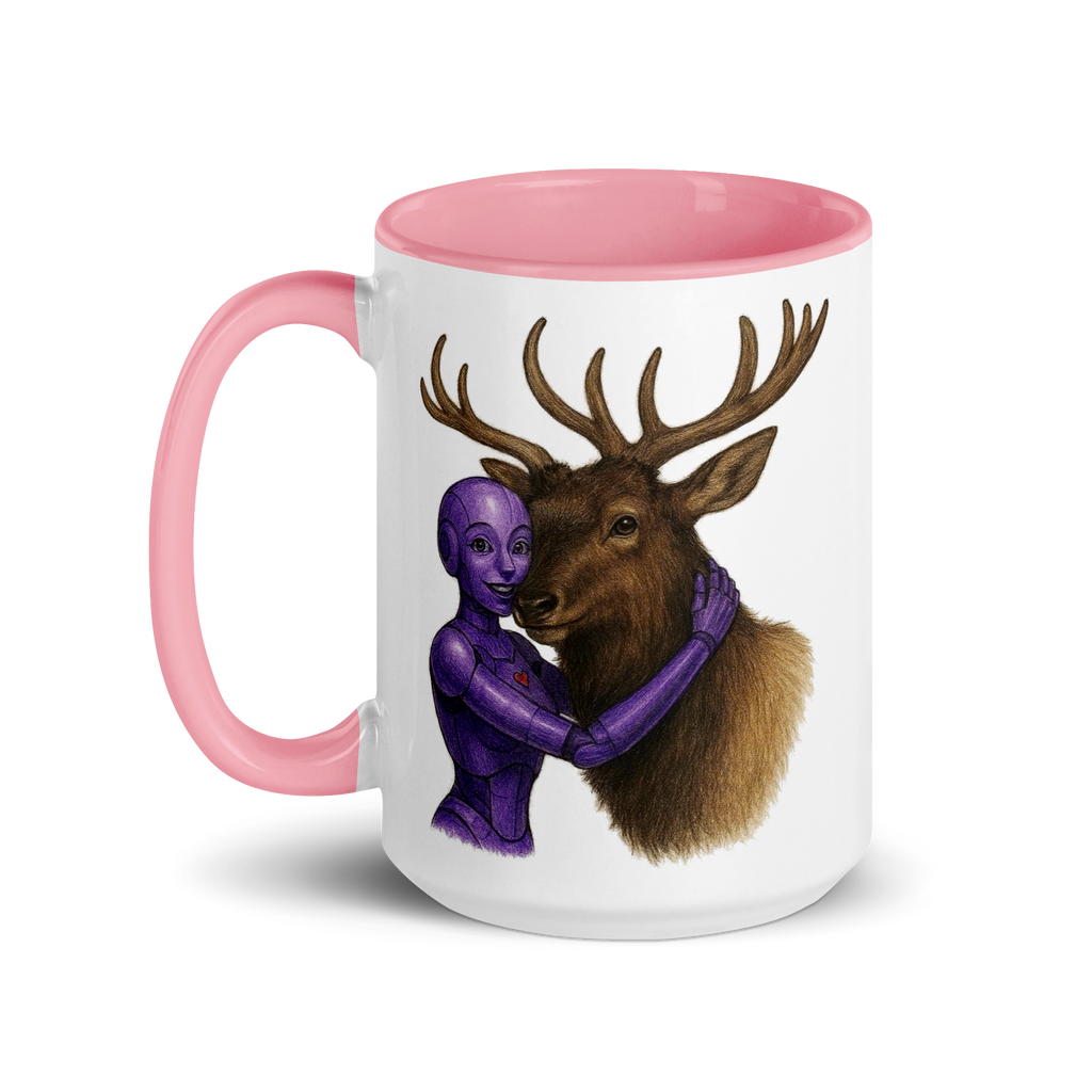 Purple Android Woman with Elk Ceramic Mug