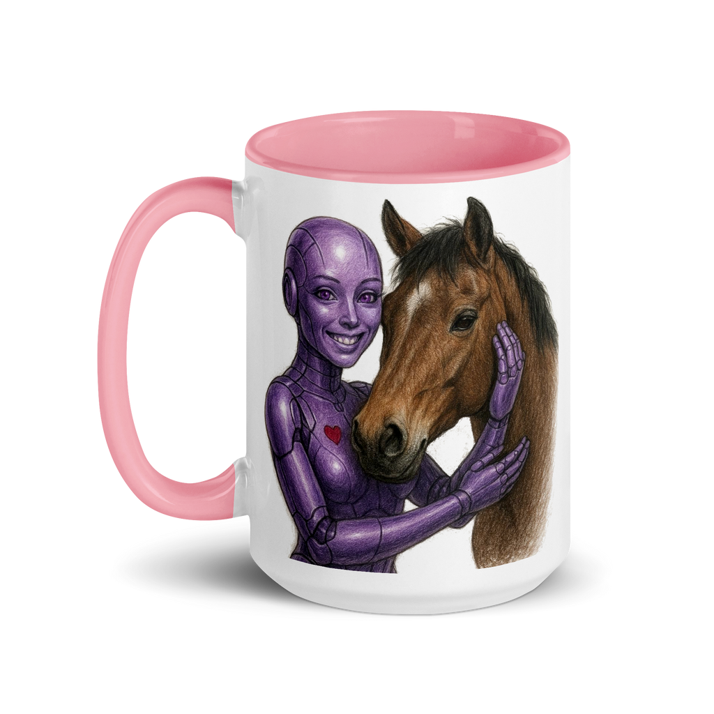 Purple Android Woman with Horse Ceramic Mug