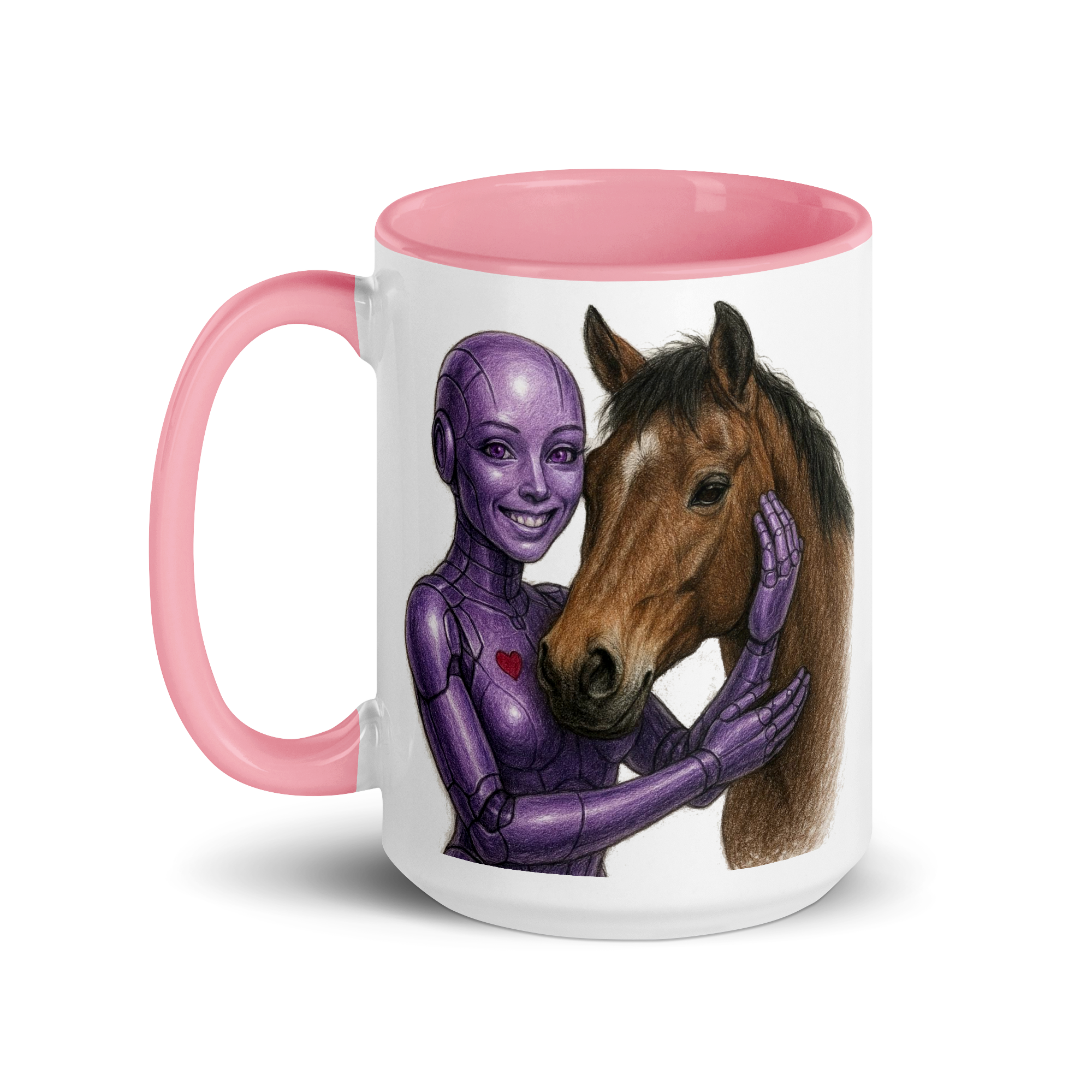 Purple Android Woman with Horse Ceramic Mug
