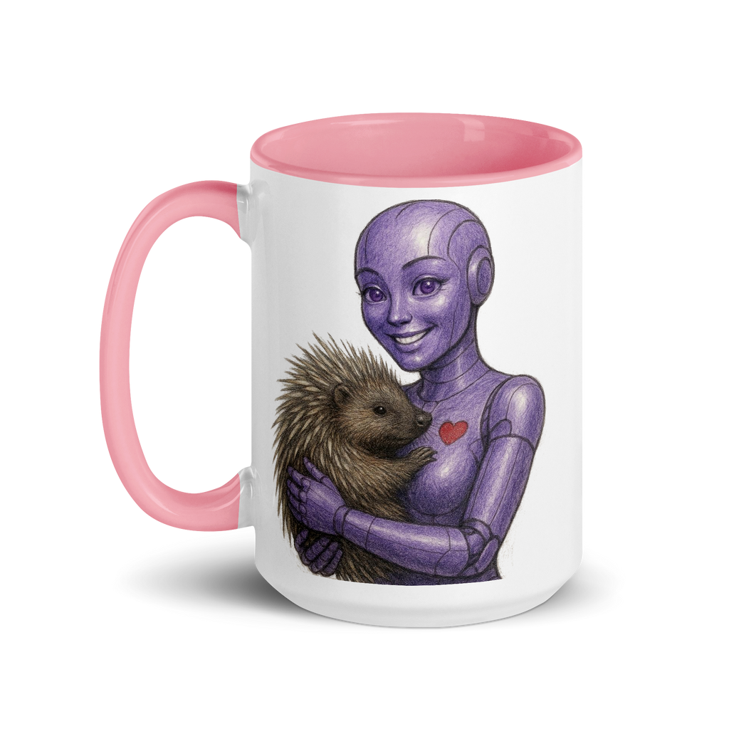 Purple Android Woman with Porcupine Ceramic Mug