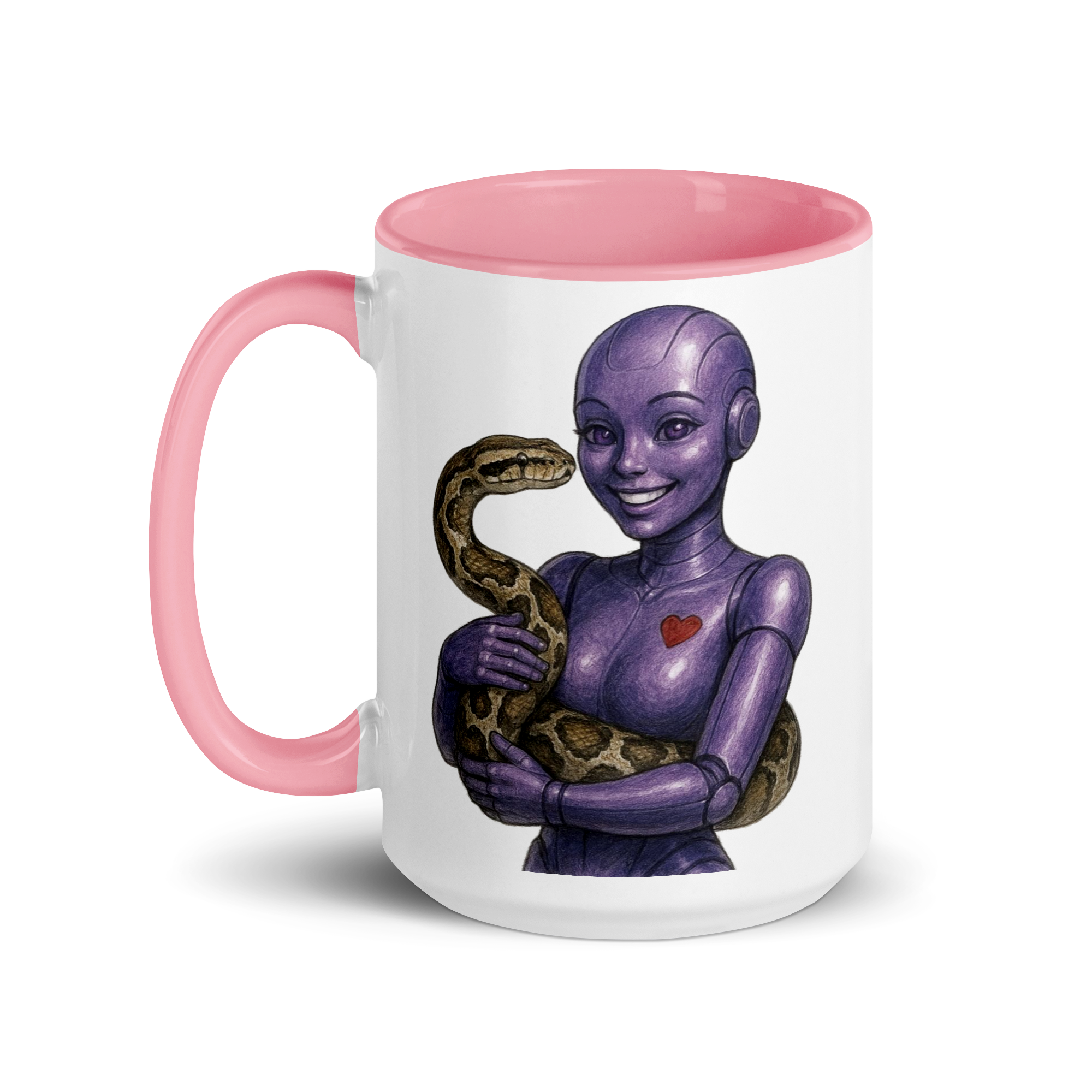 Purple Android Woman with Python Ceramic Mug