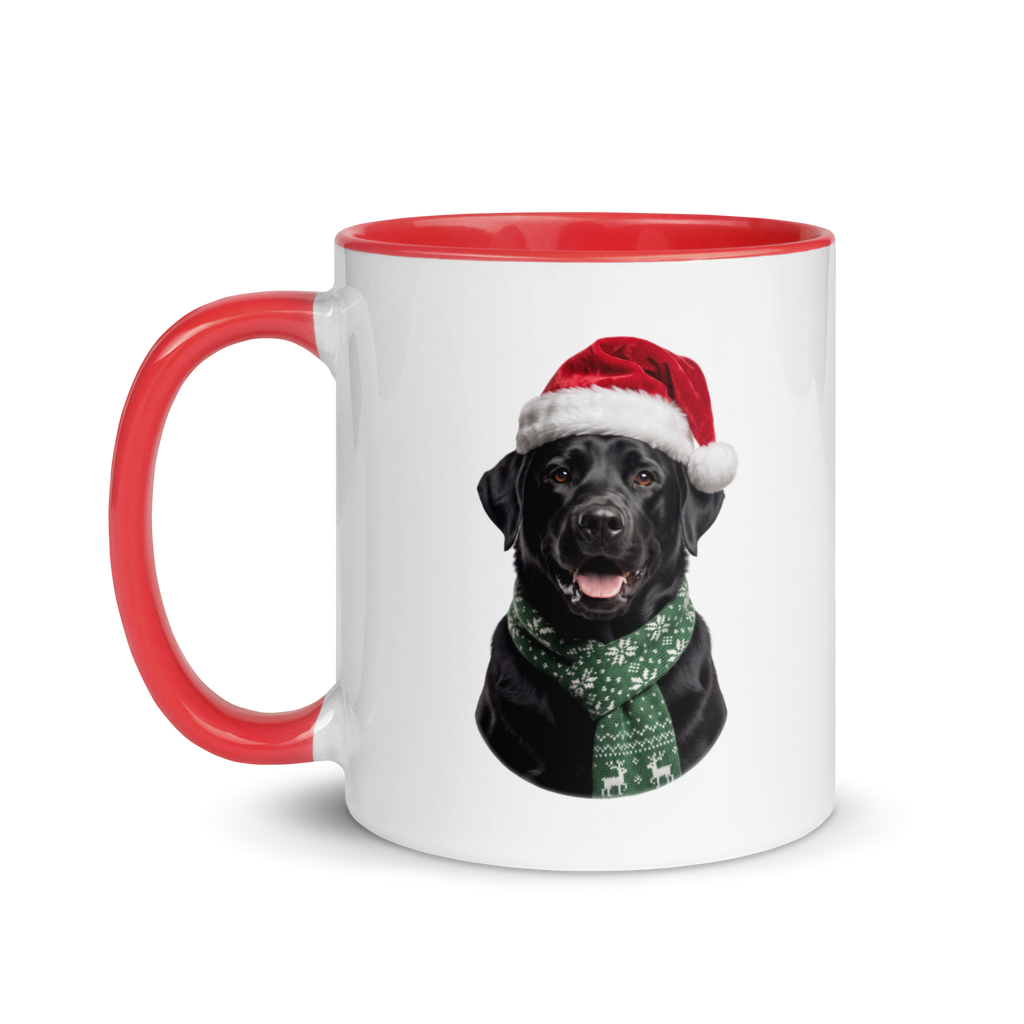 Black Labrador Ceramic Mug with Color Inside