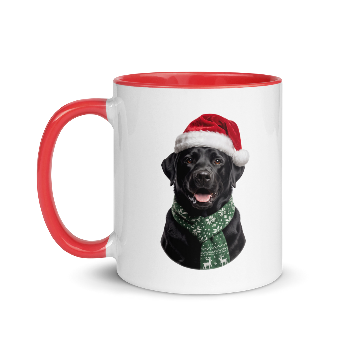 Black Labrador Ceramic Mug with Color Inside