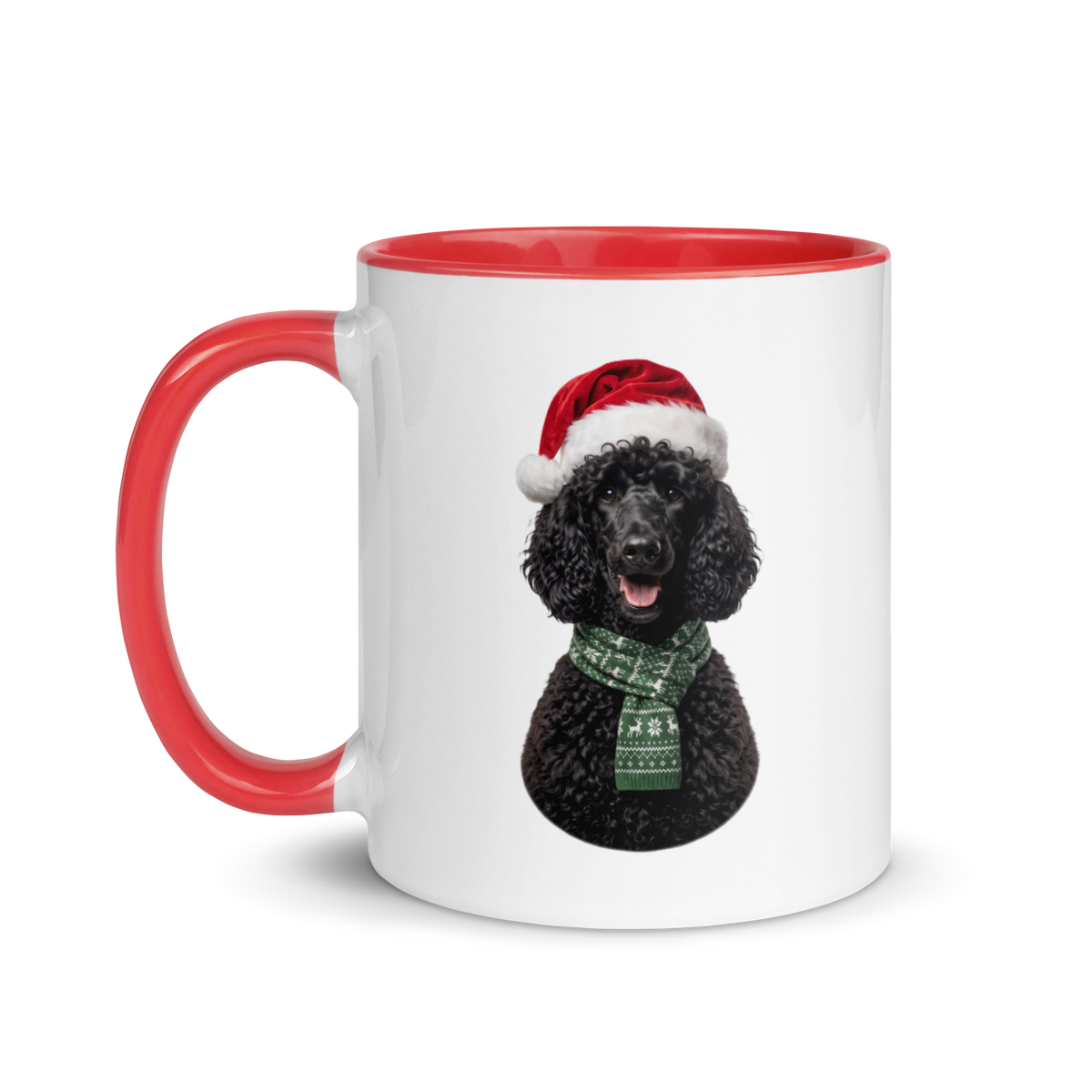 Black Poodle Ceramic Mug with Color Inside