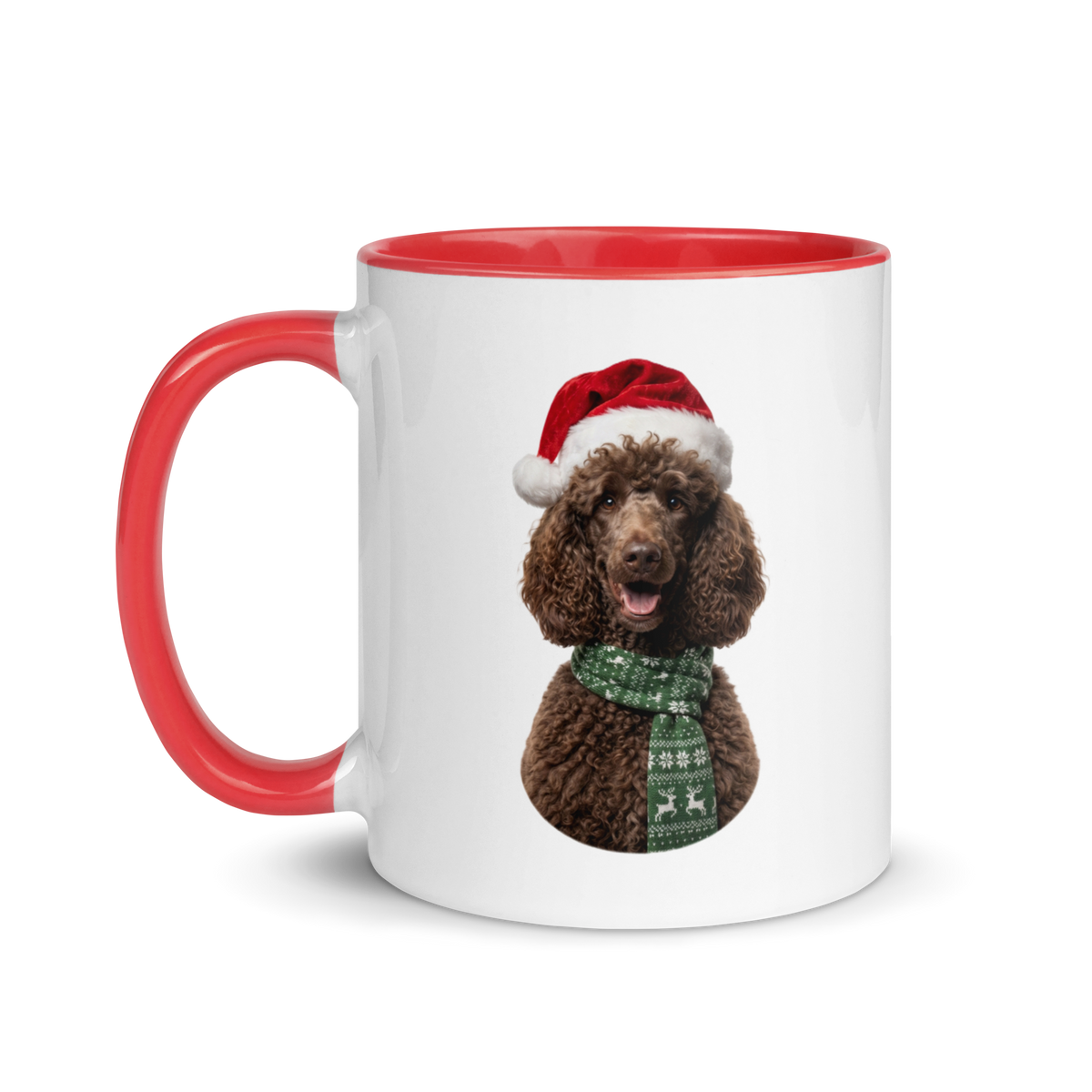 Brown Poodle Ceramic Mug with Color Inside