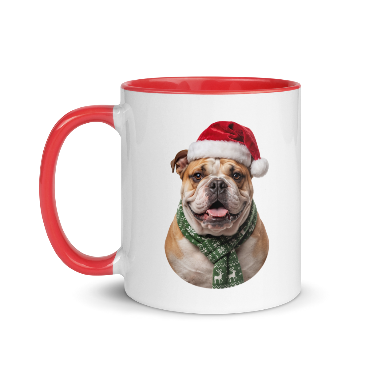 Bulldog Ceramic Mug with Color Inside