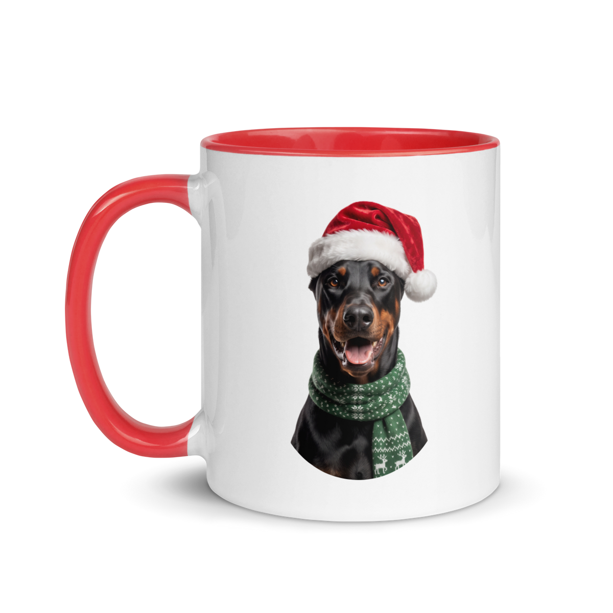 Dobermann Pinscher Ceramic Mug with Color Inside