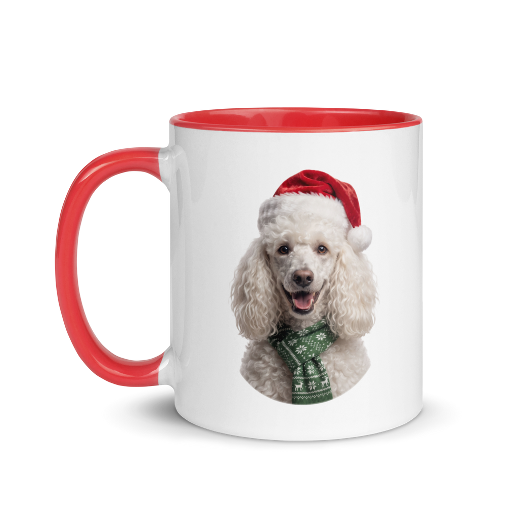 White Poodle Ceramic Mug with Color Inside
