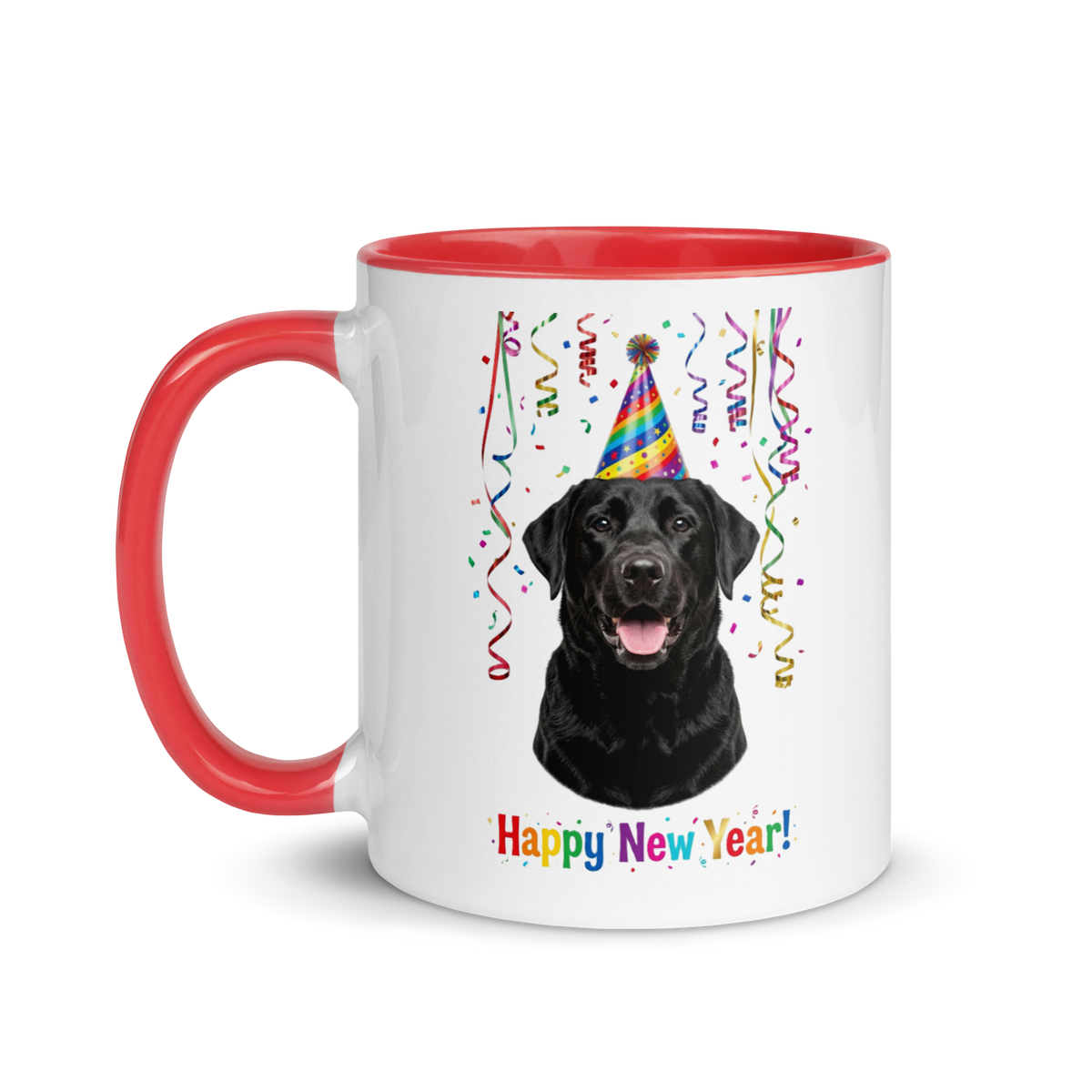Black Labrador Ceramic New Year Mug