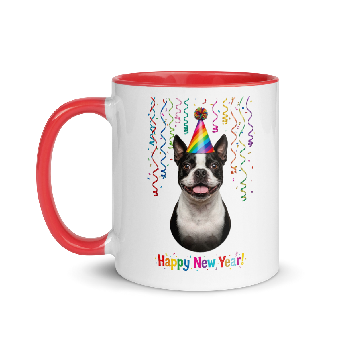 Boston Terrier Ceramic New Year Mug