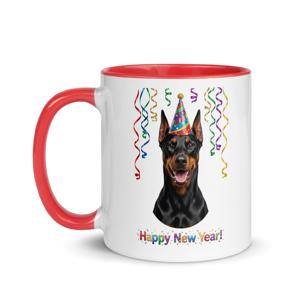 Doberman Pincher Ceramic New Year Mug