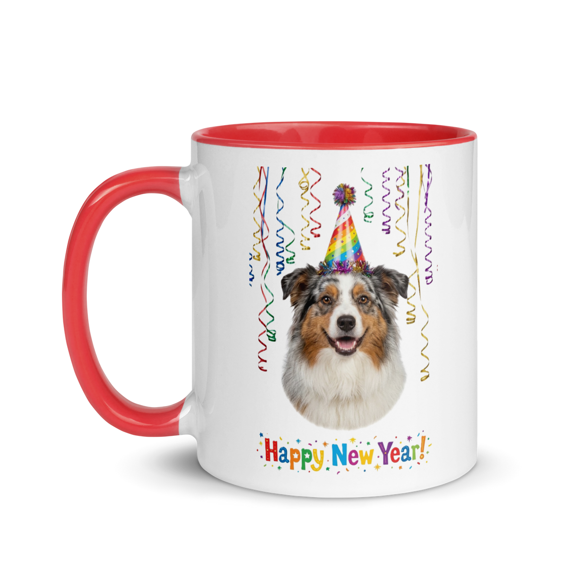 Minature American Shepherd Ceramic New Year Mug