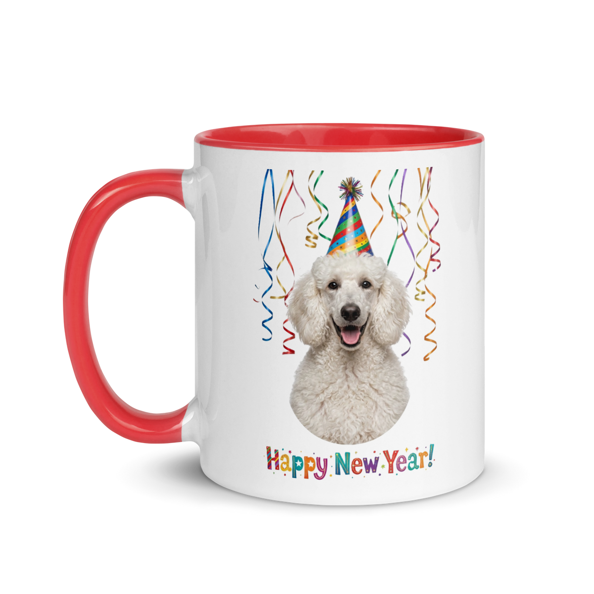 White Poodle Ceramc New Year Mug