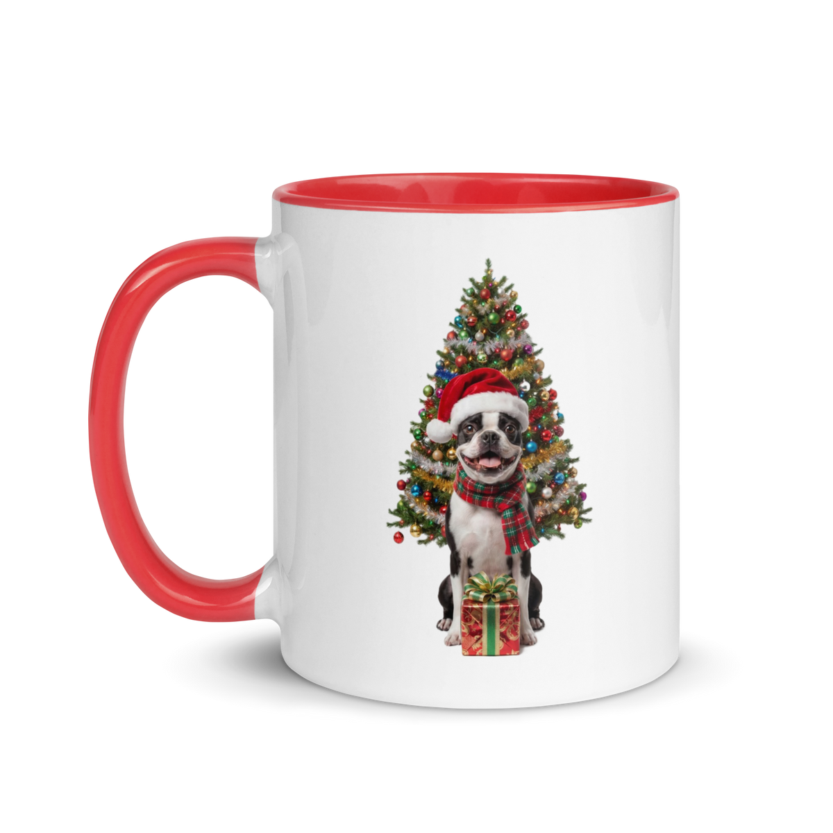 Boston Terrier Ceramic Christmas Mug