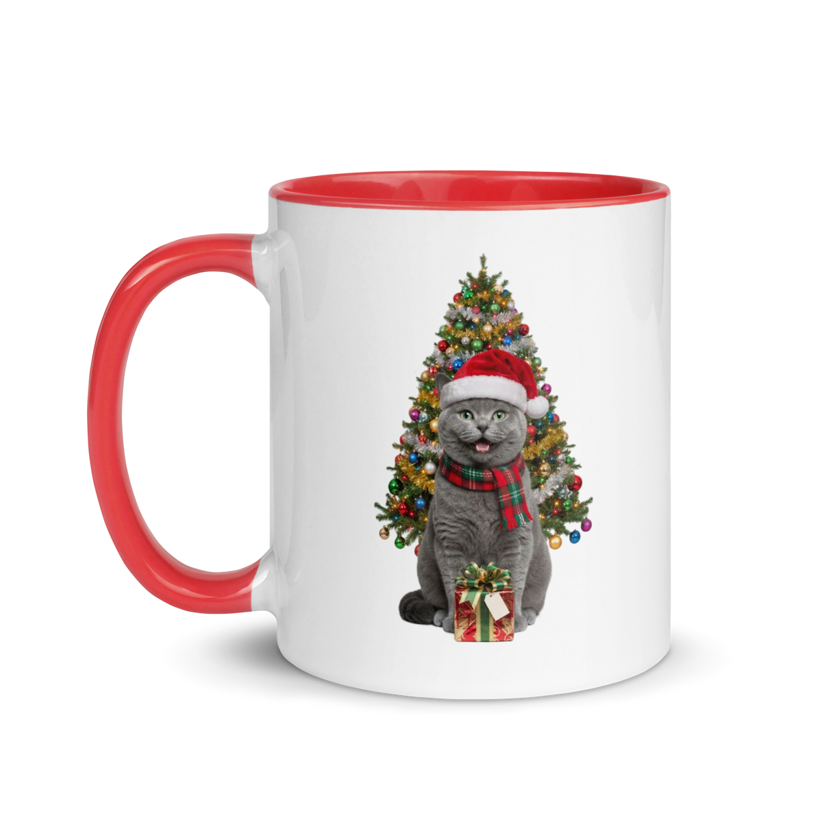 British Shorthair Cat Ceramic Christmas Mug