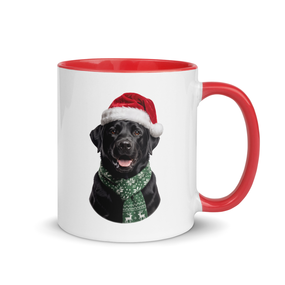 Black Labrador Ceramic Mug with Color Inside